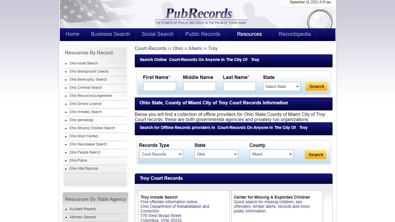 Troy, Miami County, Ohio Court Records - Pubrecords.com